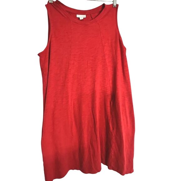 J. Jill Red Sleeveless Midi Tank Dress With Pockets Womens Size‎ M - Picture 6 of 13